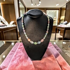 Multicolor Cat Eye Beaded Necklace Easter Vibes